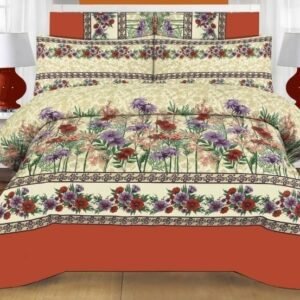 Flowers Design Pure Cotton Printed Bedsheet