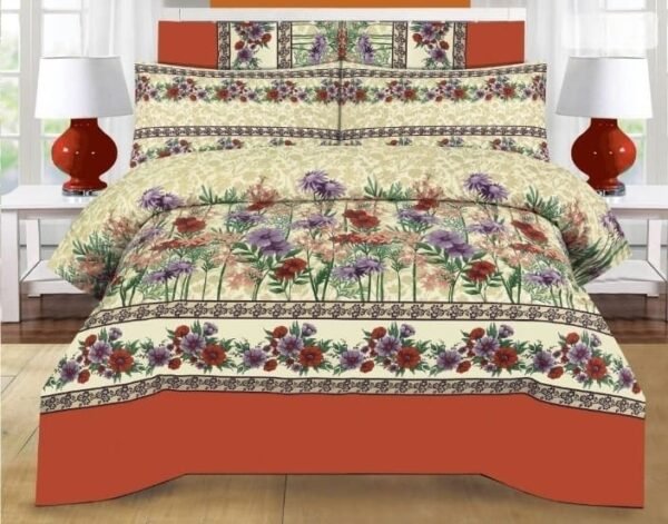 Flowers Design Pure Cotton Printed Bedsheet