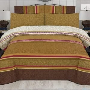 Dark Brown Lining Pure Cotton Printed Bedsheet