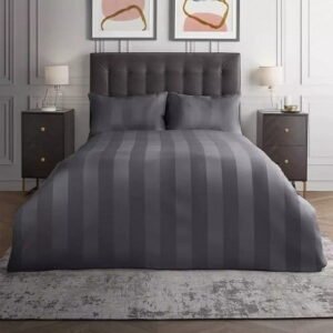 Dark Grey Vertical Stripes Bedsheet
