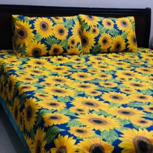 Sunflowers Design Printed Bedsheet