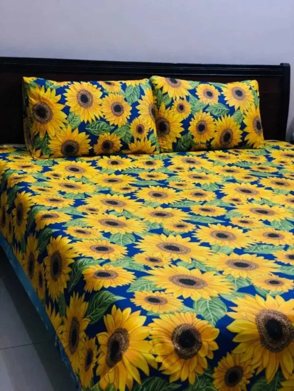 Sunflowers Design Printed Bedsheet