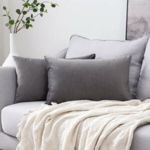 2 Pcs Premium Velvet Pillow Cover - Grey
