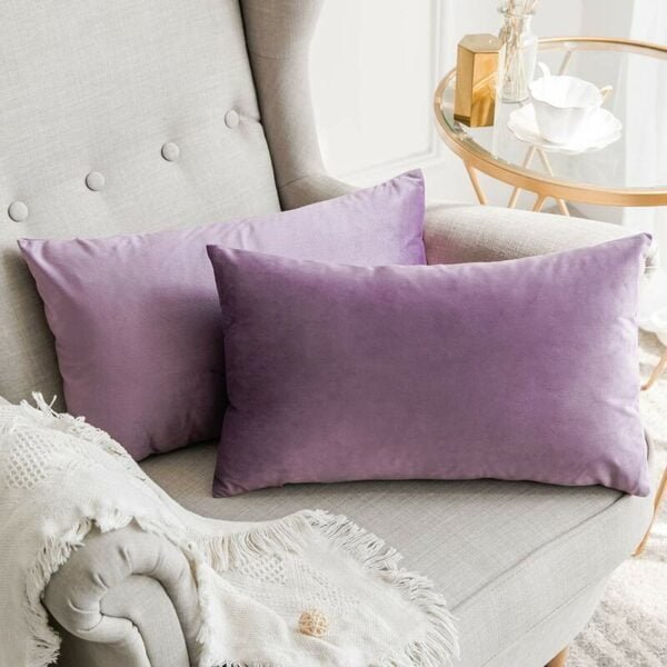 2 Pcs Premium Velvet Pillow Cover - Lavender