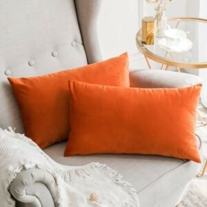 2 Pcs Premium Velvet Pillow Cover - Orange