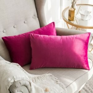 2 Pcs Premium Velvet Pillow Cover - Pink