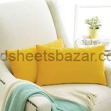 2 Pcs Premium Velvet Pillow Cover - Yellow