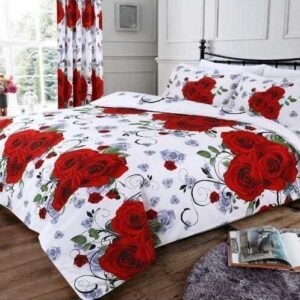 RedRose Flowers Printed Bedsheet Set