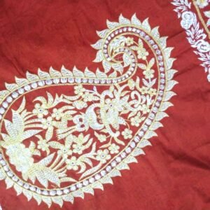 Embroidered Quilted Bedsheet Set Design (Mahroon)