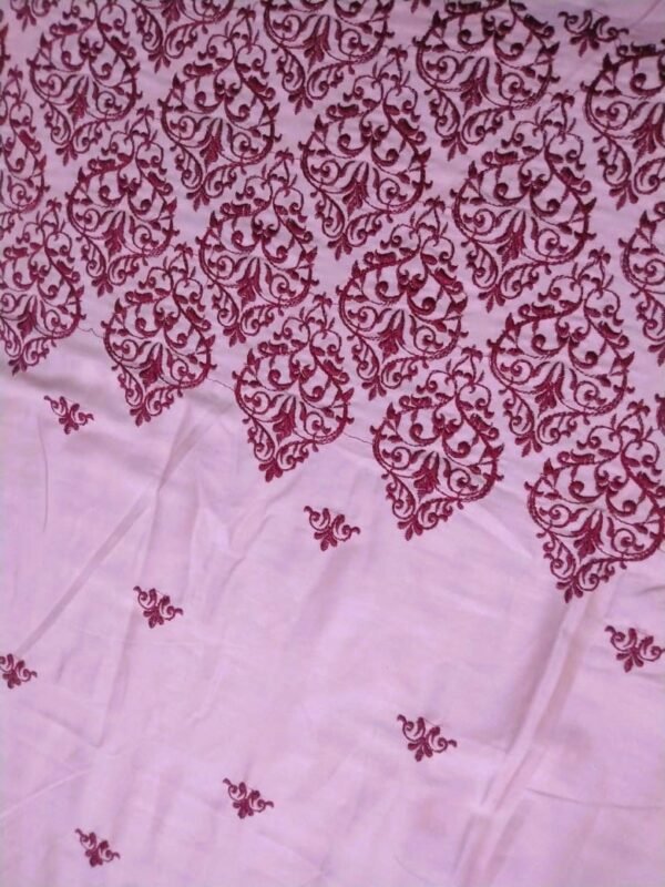 Embroidered Quilted Bedsheet Set Design (Baby Pink)