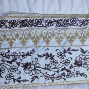 Embroidered Quilted Bedsheet Set Design (White)