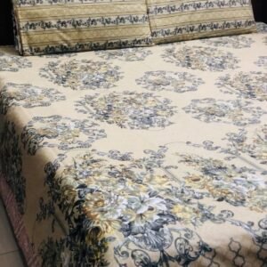 Printed Pure Cotton Bedsheet Set (Flower Bunches)