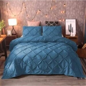 Pintuck Ash Duvet Bed Set (Blue)