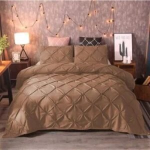 Pintuck Ash Duvet Bed Set (Brown)