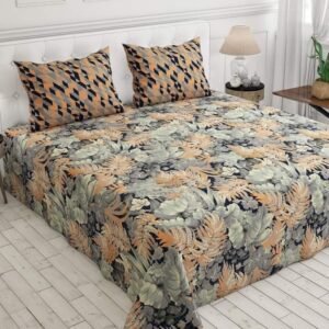 Multi Colours Flowers Printed Bedsheet Set