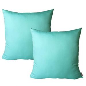 2Pcs Plain Dyed Cushion Covers - Aqua Blue