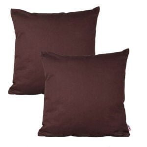 2Pcs Plain Dyed Cushion Covers - Chocolate Brown