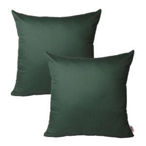 2Pcs Plain Dyed Cushion Covers - Flag Green