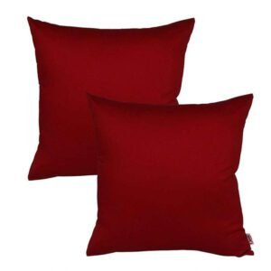 2Pcs Plain Dyed Cushion Covers - Maroon