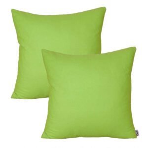 2Pcs Plain Dyed Cushion Covers - Parrot Green