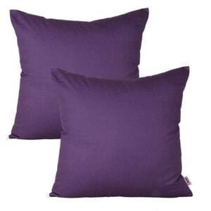 2Pcs Plain Dyed Cushion Covers - Purple