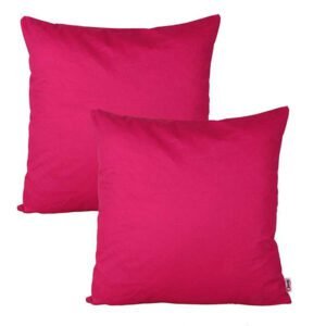 2Pcs Plain Dyed Cushion Covers - Shocking pink