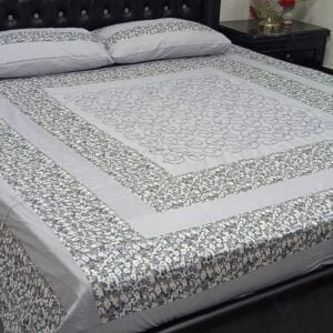 Printed Patchwork Embroidered BedSheet Design