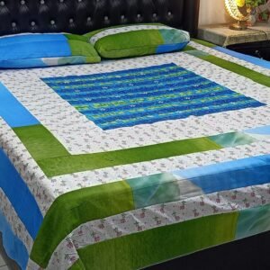 Printed Patchwork Embroidered Sheet Design Multi Colours