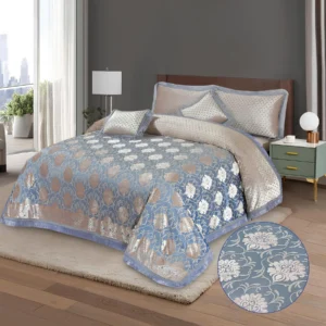 5Pcs Heavy Palachi Bridal Bedding Set (Grey)