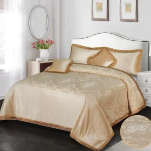 5Pcs Heavy Palachi Bridal Bedding Set (Coffie)