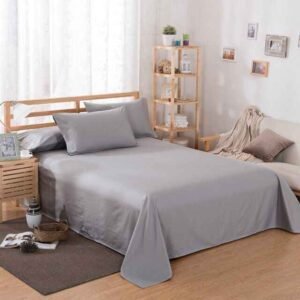 Plain Pure Cotton Bedsheet Set – Charcoal Grey