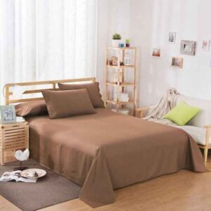 Plain Pure Cotton Bedsheet Set - Chocolate Brown