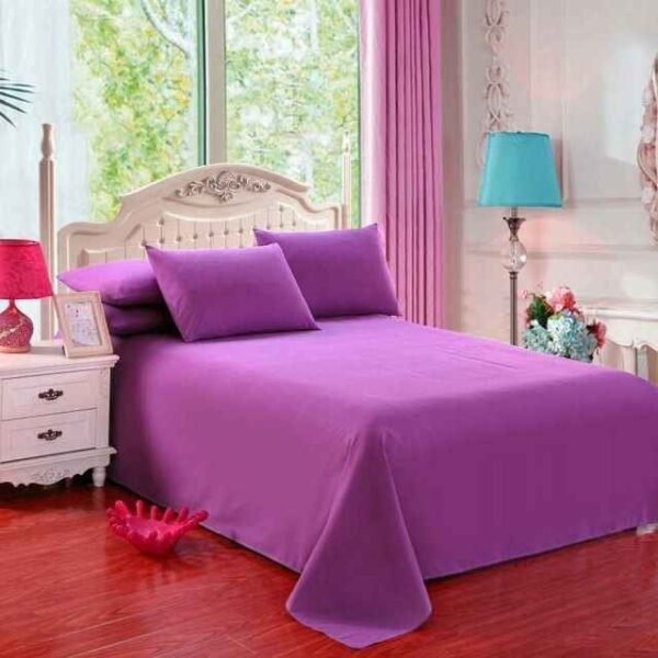 Plain Pure Cotton Bedsheet Set – Deep Purple