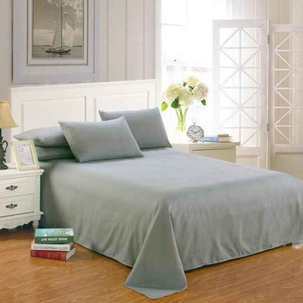 Plain Pure Cotton Bedsheet Set – Grey