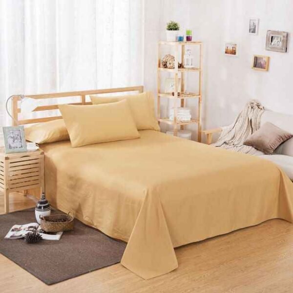 Plain Pure Cotton Bedsheet Set - khakhi