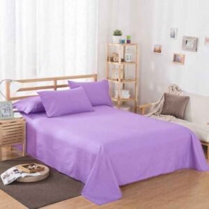 Plain Pure Cotton Bedsheet Set – Light Purple