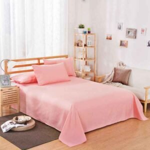 Plain Pure Cotton Bedsheet Set – Peach