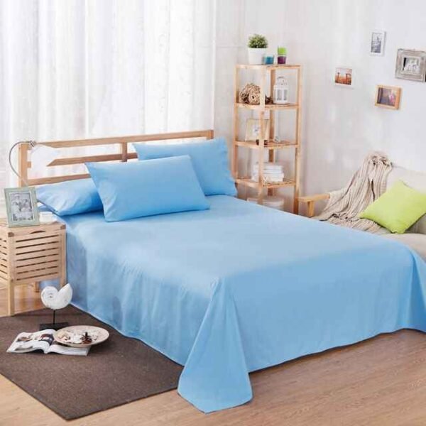 Plain Pure Cotton Bedsheet Set - Blue