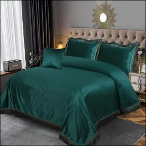 5Pcs Luxury Velvet Bridal Bedding Set (Sea Green)