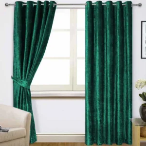 Plain Dyed Premium Velvet Curtain (Green)