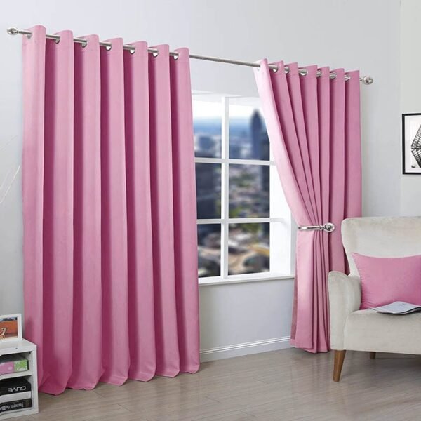 Plain Dyed Cotton Curtain (Baby Pink)