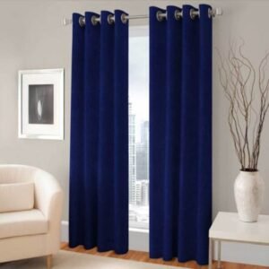 Plain Dyed Cotton Curtain (Blue)