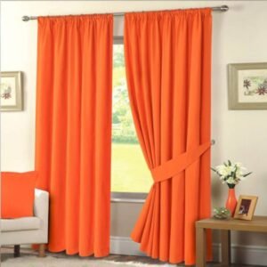 Plain Dyed Cotton Curtain (Orange)