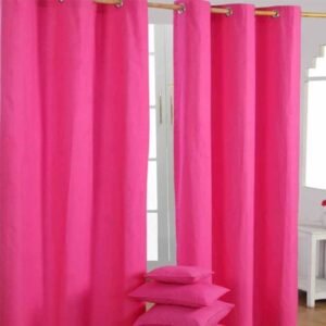 Plain Dyed Cotton Curtain (Pink)