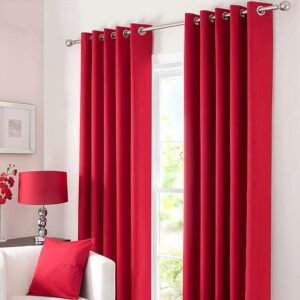 Plain Dyed Cotton Curtain (Red)