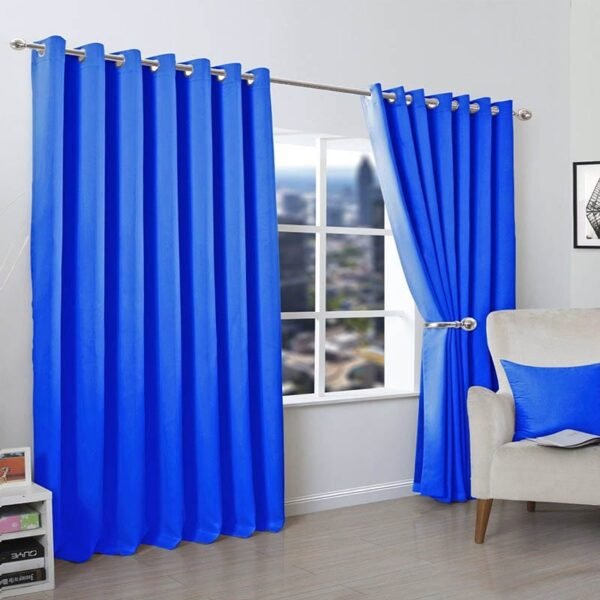 Plain Dyed Cotton Curtain (royal blue)