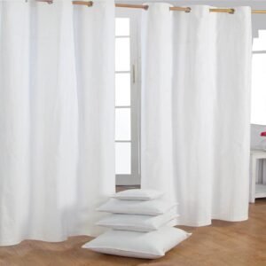 Plain Dyed Cotton Curtain (White)