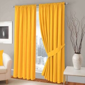 Plain Dyed Cotton Curtain (Yellow)