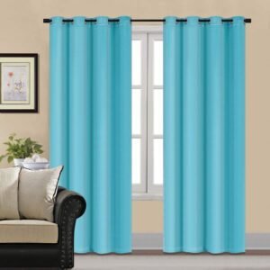 Plain Dyed Premium Velvet Curtain (Firozi/Sky Blue)