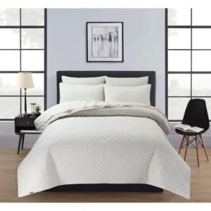 Quilted Bedspread Set – CREAM